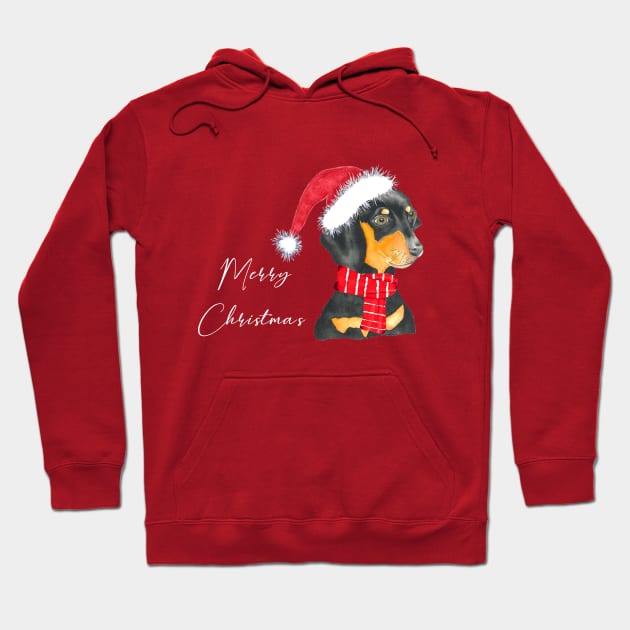 Dachshund christmas in watercolor Hoodie by LatiendadeAryam